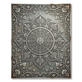 Elegant Silver Ornate Floral Medallion Rug