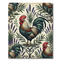 Rustic Rooster Lavender and Olive Branch Rug