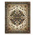 Ornate Gold Fleur-de-lis Cream Tapestry Rug