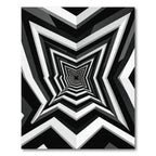 Monochrome Optical Geometric Tunnel Rug