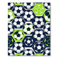 Dynamic Soccer Ball Hexagon Mosaic Rug