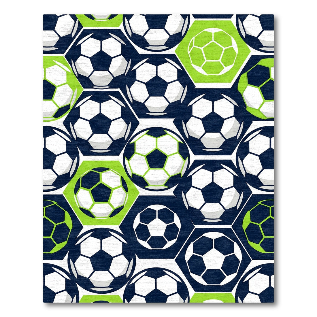 Dynamic Soccer Ball Hexagon Mosaic Rug