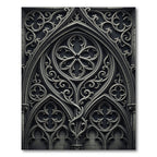 Gothic Charcoal Quatrefoil Archway Rug