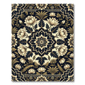 Elegant Gold Cream Floral Medallion Rug