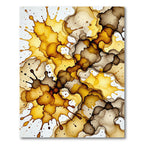 Earthy Gold and Brown Ink Splash Rug