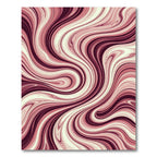 Crimson and Cream Swirling Lines Rug
