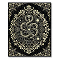 Golden Serpent Occult Hexagram Emblem Rug
