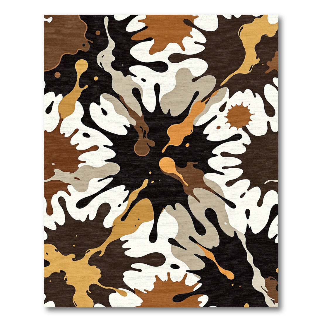 Abstract Earth Tone Ink Splatter Rug