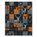 Rustic Orange and Charcoal Deer Plaid Rug