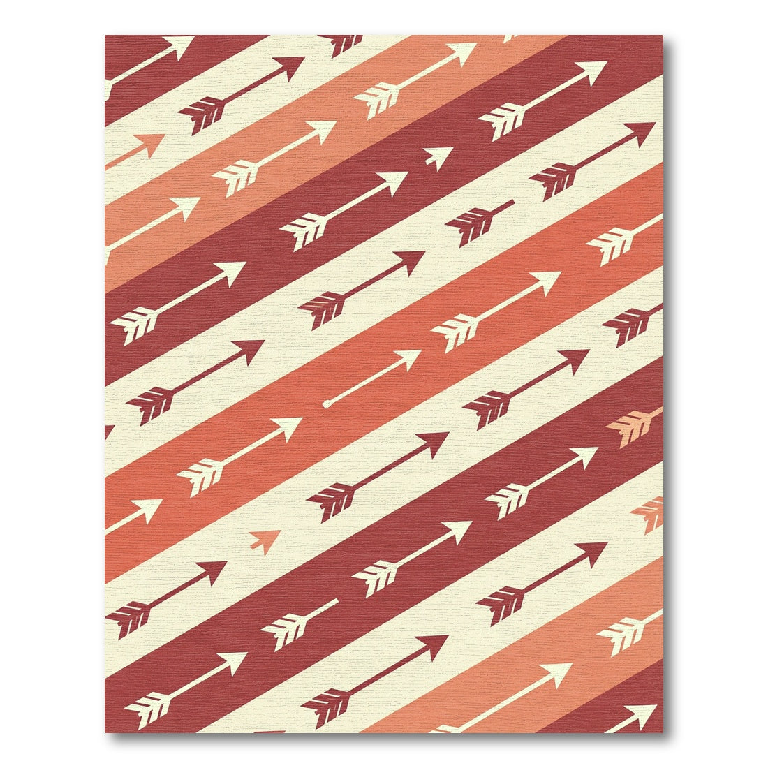 Retro Red And Cream Arrow Stripes Rug