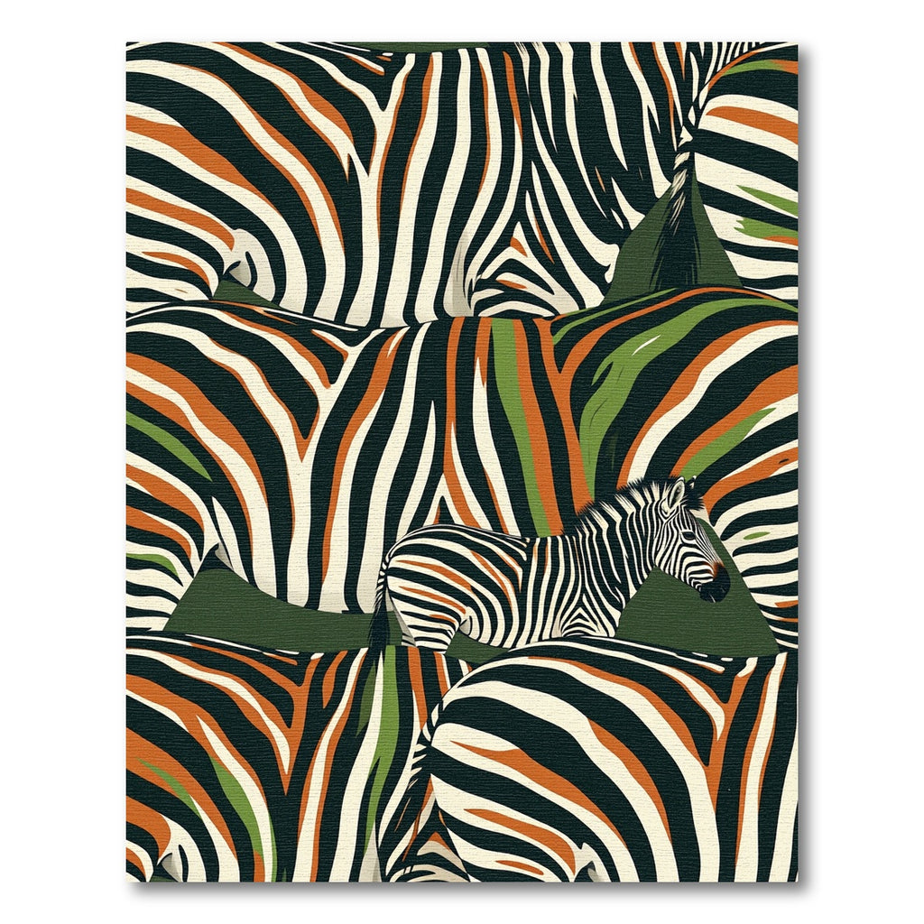 Bold Zebra Stripe Earthy Forest Rug