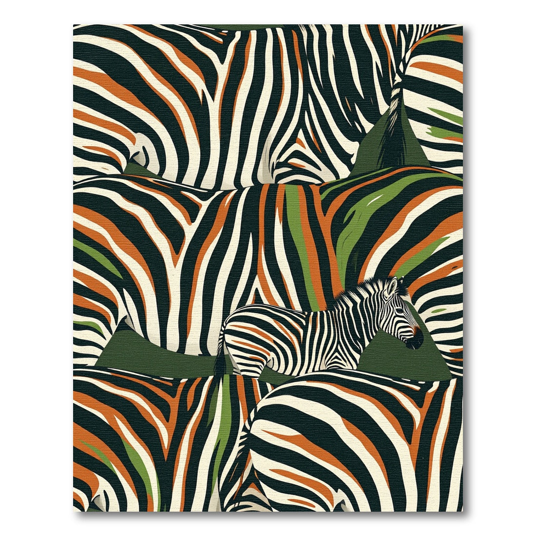 Bold Zebra Stripe Earthy Forest Rug