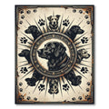 Vintage Black Labrador Compass Art Rug