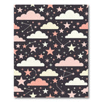 Celestial Pastel Pink Starry Night Rug