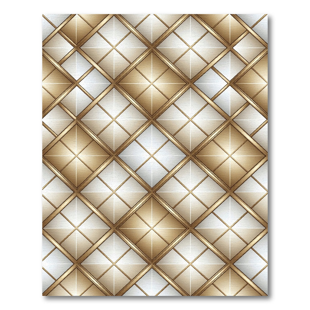 Gilded Diamonds Geometric Grid Rug