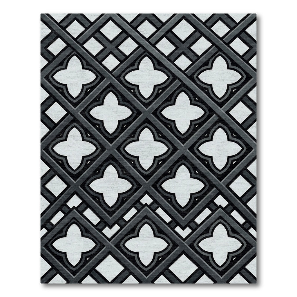 Monochromatic Quatrefoil Lattice Cross Geometric Rug