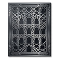 Elegant Silver Arched Lattice Frame Rug