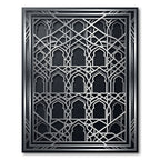 Elegant Silver Arched Lattice Frame Rug