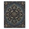 Antique Gold Fish Floral Medallion Rug
