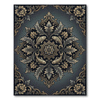 Antique Gold Fish Floral Medallion Rug