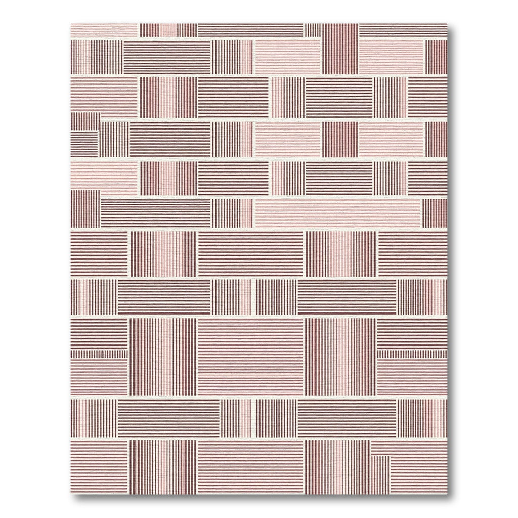 Geometric Rose Gold Stripe Patchwork Rug