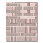 Geometric Rose Gold Stripe Patchwork Rug