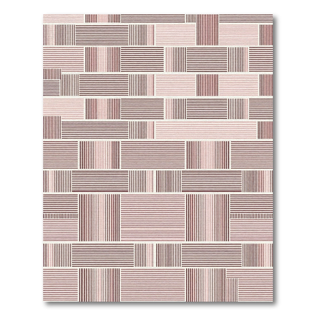 Geometric Rose Gold Stripe Patchwork Rug