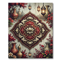 Luxurious Crimson Lotus Ornamental Medallion Rug