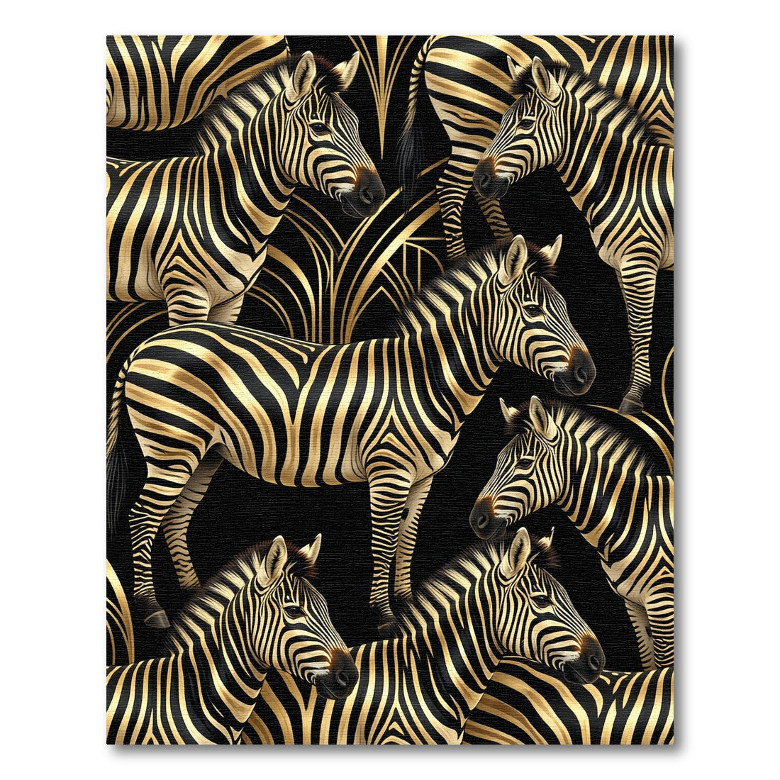 Gold and Black Zebra Stripe Landscape Rug