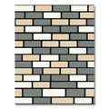 Neutral Toned Staggered Brick Pattern Rug