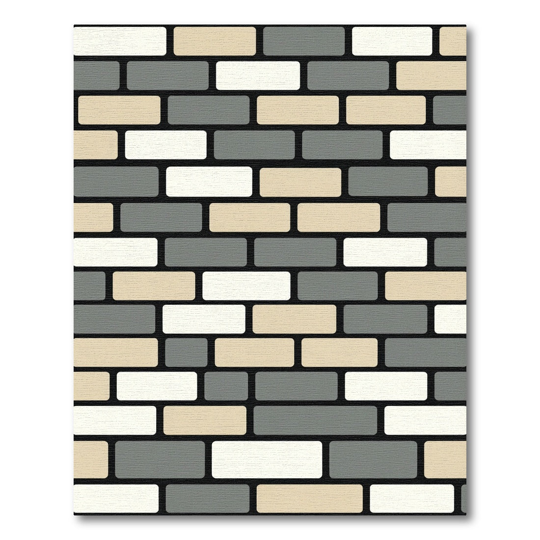 Neutral Toned Staggered Brick Pattern Rug