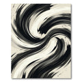 Modern Black White Abstract Swirl Rug