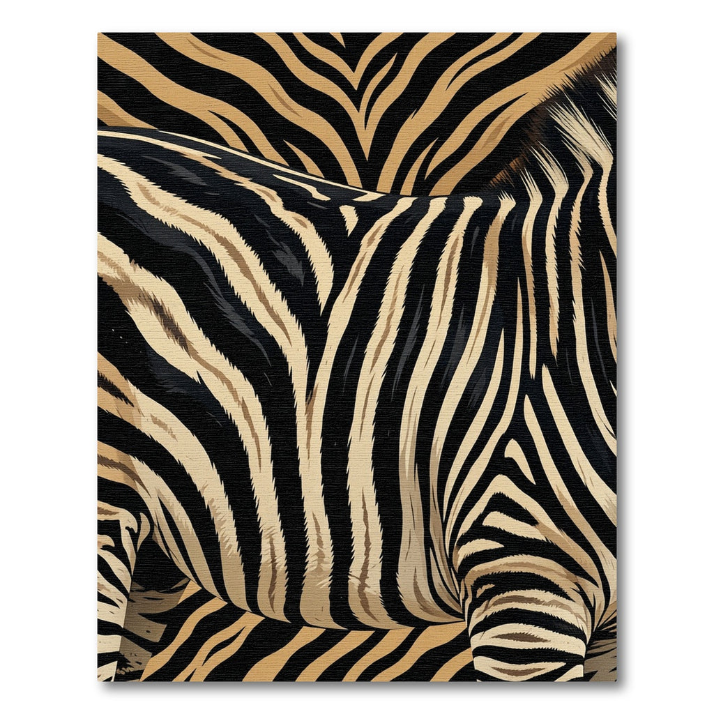 Bold Black Tan Zebra Stripe Rug