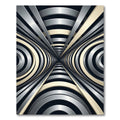 Metallic Silver Abstract Geometric Tunnel Rug