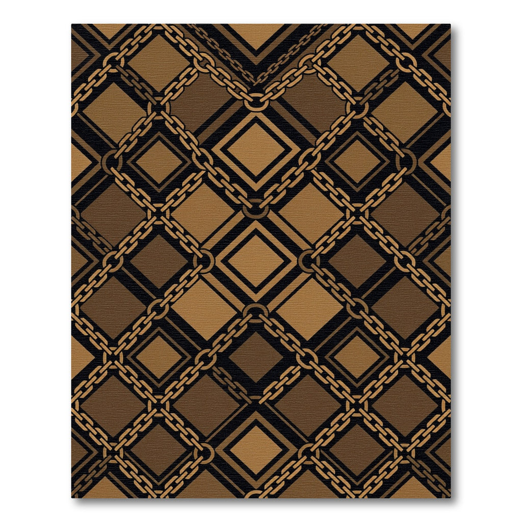 Sophisticated Gold Chain Geometric Lattice Rug