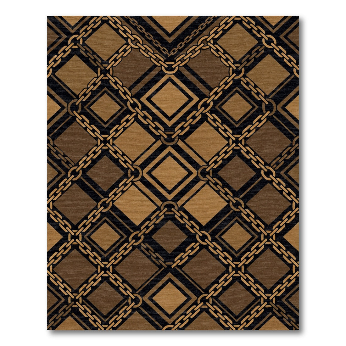 Sophisticated Gold Chain Geometric Lattice Rug