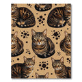 Whimsical Brown Tabby Cat Spotted Rug