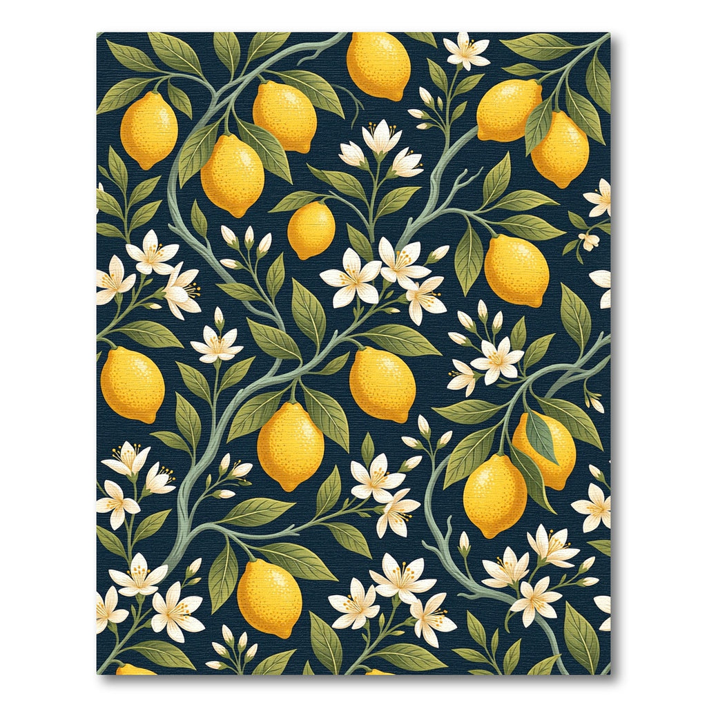 Botanical Lemon Grove Navy Orchard Rug