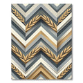 Golden Wheat Chevron Geometric Gray Rug
