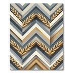 Golden Wheat Chevron Geometric Gray Rug