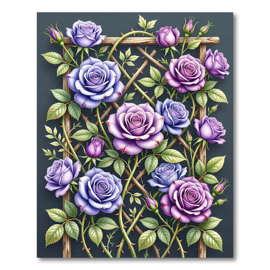 Enchanted Lavender Rose Trellis Rug