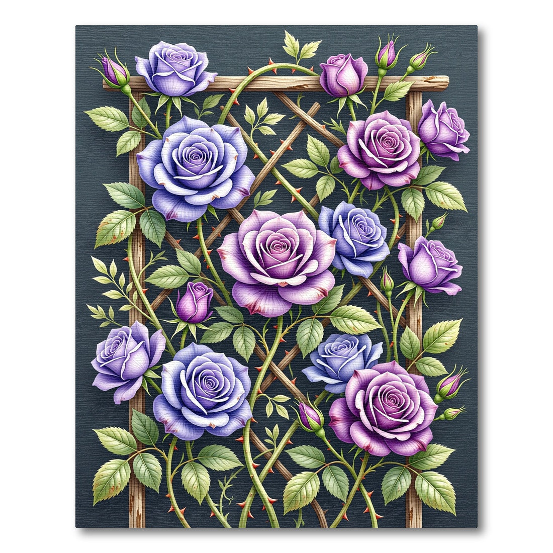 Enchanted Lavender Rose Trellis Rug