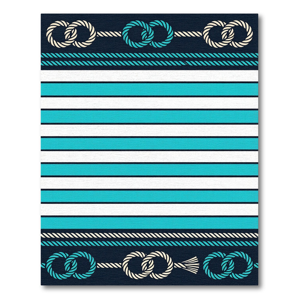 Nautical Rope Stripe Aqua Rug