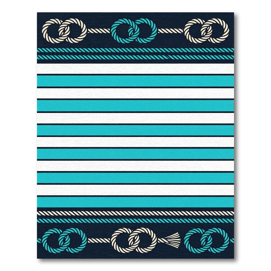 Nautical Rope Stripe Aqua Rug