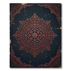Ornate Copper Floral Medallion Charcoal Rug