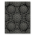 Monochromatic Floral Scrollwork Mandala Rug
