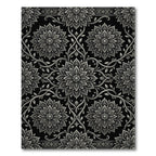 Monochromatic Floral Scrollwork Mandala Rug
