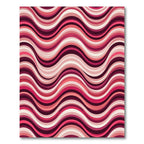 Vibrant Burgundy Rose Wavy Striped Rug