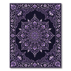 Lavender Floral Medallion Border Rug