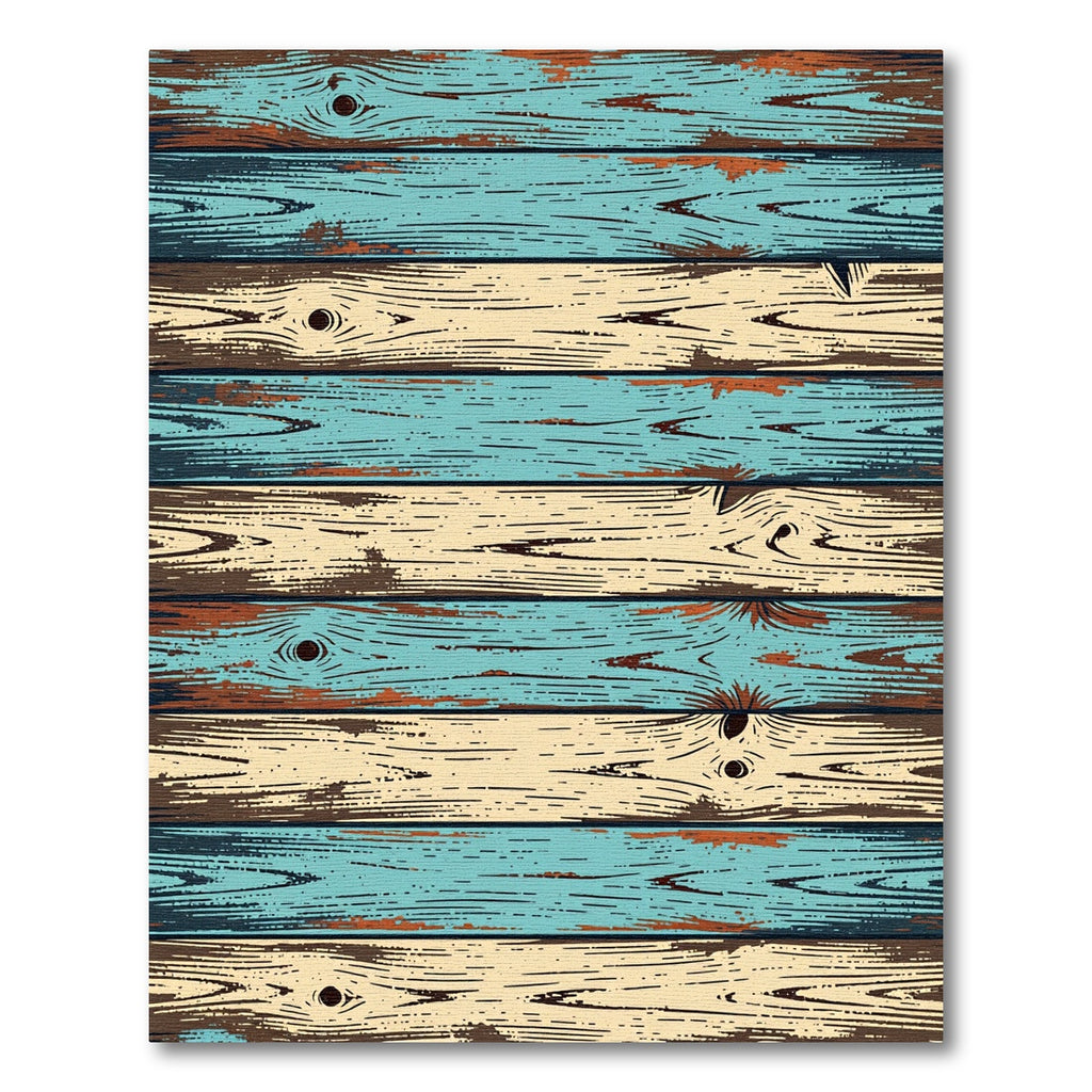 Distressed Wood Plank Stripe Rug